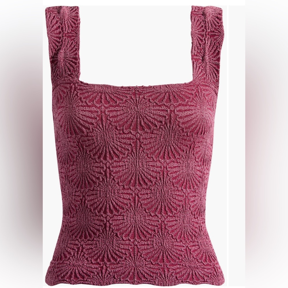 Free People Love Letter Knit Camisole Beet Red